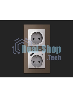 Комплект механизма электрической розетки ALFA Серебро глянец 2USB A+C 20W (быстрая зарядка) с/з QUANT (AP4100, VM160) MA410010