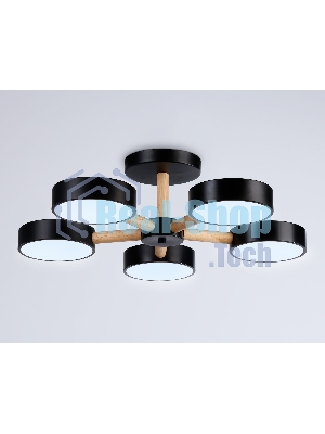 Светильник Ambrella light FL4828/5 BK черный 3000K-6400K 65W D580*160 (ПДУ ИК)