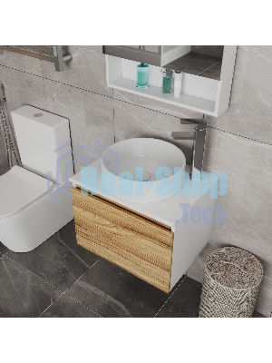 Раковина накладная на столешницу BAU Dream круглая D41, белая, выпуск клик клак, белый