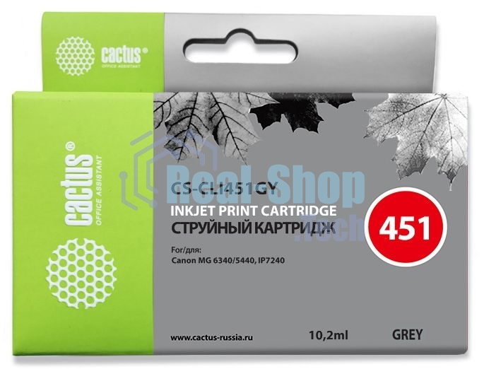 Картридж струйный Cactus CS-CLI451GY серый (10.2 мл) для Canon MG 6340/5440/IP7240