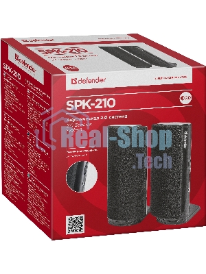 Акустическая система Defender SPK-210 2.0, 2x2W, разъем для наушников 65210