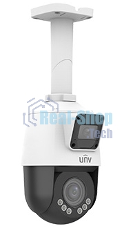 Сдвоенная видеокамера IP Uniview IPC9312LFW-AF28-2X4 Мини-PTZ: 2 x 2MP, поворотн. 4X объектив 2.8-12.0мм моториз. AF, обзорн. 2.8мм, IR upto 10m/50m, LightHunter, Ultra 265/H.265/H.264/MJPEG, 2 потока, 2 Mic & speaker, Micro SD, WiFi, PoE, IP66