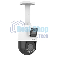 Сдвоенная видеокамера IP Uniview IPC9312LFW-AF28-2X4 Мини-PTZ: 2 x 2MP, поворотн. 4X объектив 2.8-12.0мм моториз. AF, обзорн. 2.8мм, IR upto 10m/50m, LightHunter, Ultra 265/H.265/H.264/MJPEG, 2 потока, 2 Mic & speaker, Micro SD, WiFi, PoE, IP66