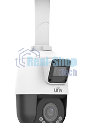 Сдвоенная видеокамера IP Uniview IPC9312LFW-AF28-2X4 Мини-PTZ: 2 x 2MP, поворотн. 4X объектив 2.8-12.0мм моториз. AF, обзорн. 2.8мм, IR upto 10m/50m, LightHunter, Ultra 265/H.265/H.264/MJPEG, 2 потока, 2 Mic & speaker, Micro SD, WiFi, PoE, IP66