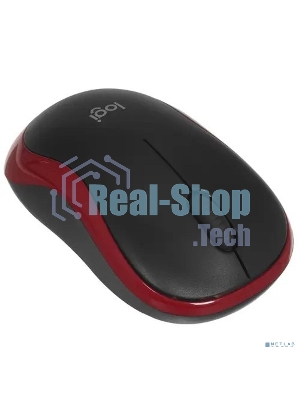 Мышь беспроводная Logitech M185, красный, 1000 dpi, радиоканал, USB, кнопки - 3
