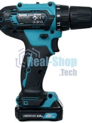Дрель-шуруповерт Makita DF333DWAE, 12 В, 2 Ач, 30 Нм, щеточный
