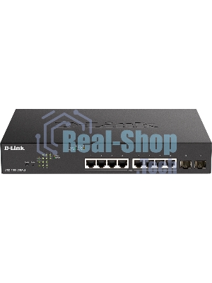 Коммутатор настраиваемый L2 D-Link DGS-1100-10MPV2/A3A с 8 портами 10/100/1000Base-T и 2 портами 1000Base-X SFP (8 портов PoE 802.3af/at, PoE-бюджет 130 Вт)