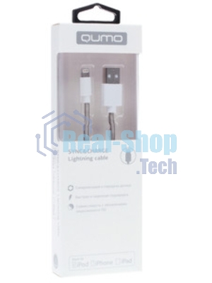 Кабель Qumo light series, USB-Apple 8 pin, 1м, 5В, 1A, опл. PVC, кон. PVC, белый