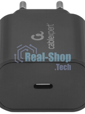 Сетевое зарядное устройство Cablexpert 20Вт, 3А, QC3.0/PD, 1xType-C, черный, пакет