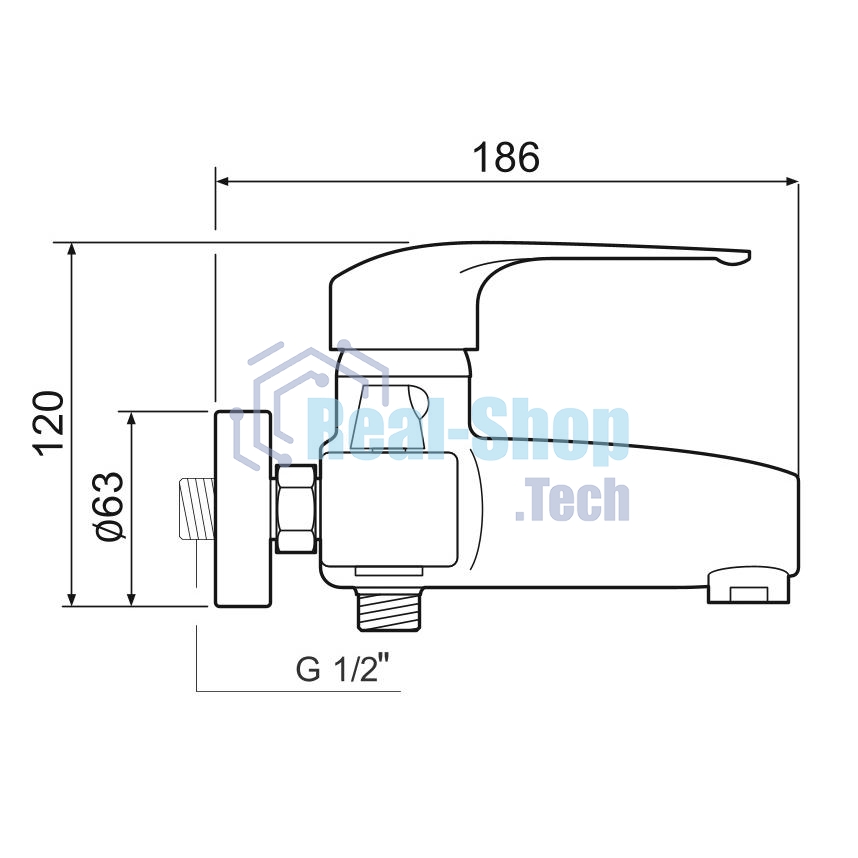 SL50-009E Смеситель для ванны, ø40