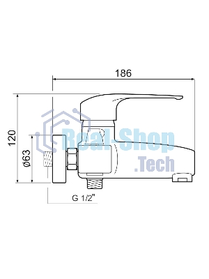 SL50-009E Смеситель для ванны, ø40