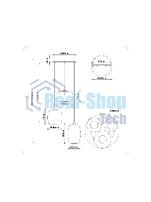 Подвесной светодиодный светильник Ambrella light LH11099/3 BK/SM черный/дымчатый 12W 3000K D350*1505