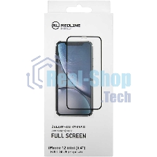 Защитное стекло для экрана Redline черный для Apple iPhone 12 mini антиблик. 1шт. (УТ000021878)