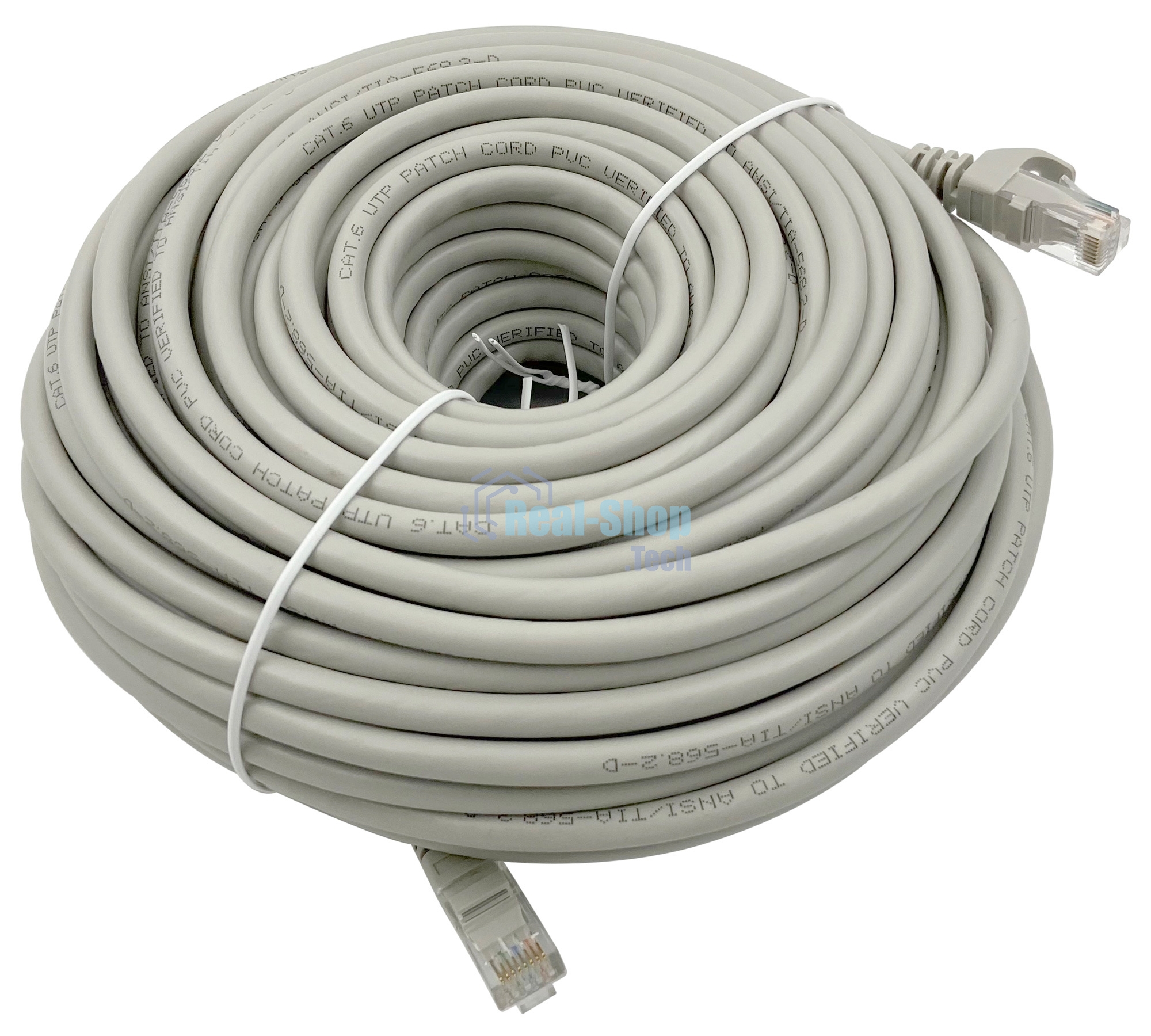 Патч-корд Buro Basic UTP 4 пары cat6 CCA molded 30м серый RJ-45 (m)-RJ-45 (m)