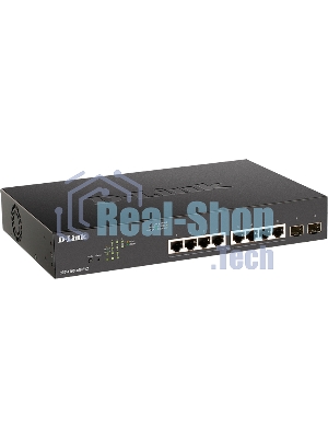 Коммутатор настраиваемый L2 D-Link DGS-1100-10MPV2/A3A с 8 портами 10/100/1000Base-T и 2 портами 1000Base-X SFP (8 портов PoE 802.3af/at, PoE-бюджет 130 Вт)
