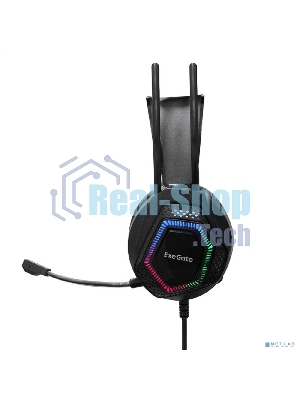 Гарнитура Exegate Cosmos HS-704GL чёрный, проводная, USB, виртуальный звук 7.1, подсветка