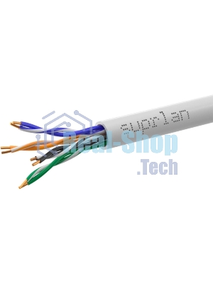 Кабель сетевой информационный Suprlan 01-0332-1, cat.5e U/UTP, 4 пары, 24AWG, PVC, внутренний, 100м, серый