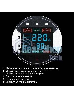 Стабилизатор напряжения настенный ExeGate Master Turbo XV-2000 (2000ВА, вход 80-290В, цветной дисплей, выход 220В±10%, КПД 98%, 5 уровней защиты, задержка, усиленный метал.корпус, 1*Schuko, RTL)