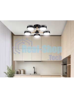 Светильник Ambrella light FL4828/5 BK черный 3000K-6400K 65W D580*160 (ПДУ ИК)