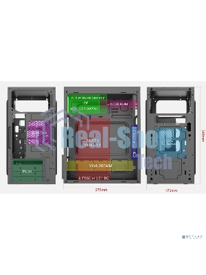 Компьютерный корпус Case Forza mATX case, black, w/PSU 450W 12cm, w/2xUSB3.0, w/pwr cord, w/o FAN
