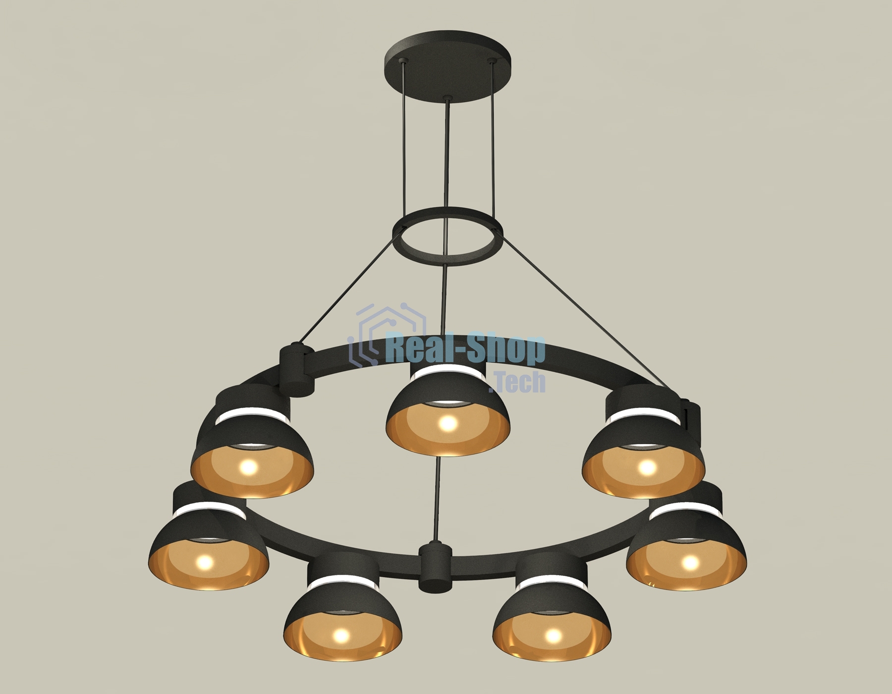 Светильник Ambrella light XR92051402/7 SBK/PYG/CL черный песок/золото желтое полированное/прозрачный GX53 (A9205,C9238,N8145)