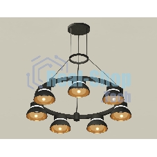 Светильник Ambrella light XR92051402/7 SBK/PYG/CL черный песок/золото желтое полированное/прозрачный GX53 (A9205,C9238,N8145)