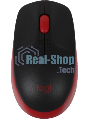 Мышь беспроводная Logitech M190 черный/красный, 1000 dpi, радиоканал, USB, кнопки - 3