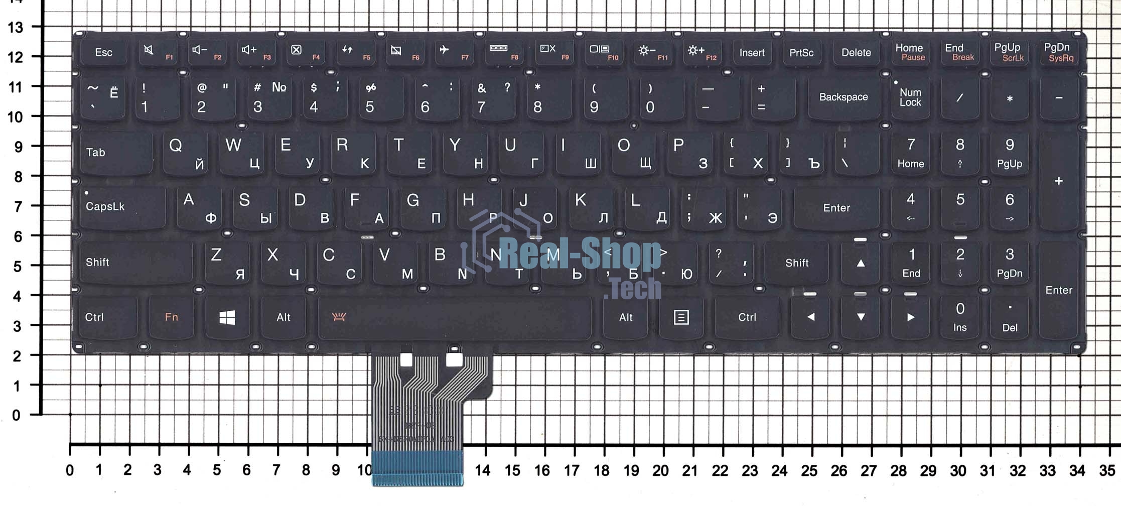 Клавиатура для ноутбука Lenovo Ideapad U530 U530P U530P-IFI черная с подсветкой