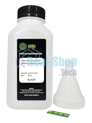 Тонер Cactus CS-RK-TK1120 черный флакон 95гр. (в компл.:чип) для принтера Kyocera FS-1025/1060/1125