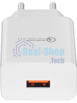 Сетевое зарядное устройство Cablexpert MP3A-PC-16, QC 3.0, 100/220V - 1 USB порт 5/9/12V, белый
