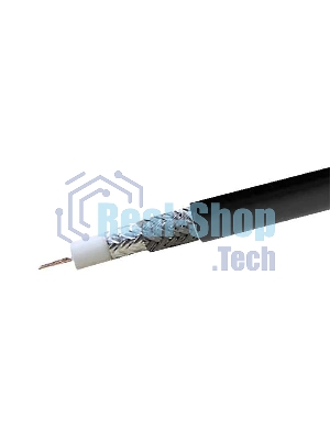 Кабель коаксиальный Rexant RG-6U+Cu, 75 Ом, Cu/Al/Cu, 64%, бухта 100 м, белый