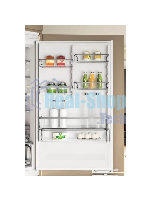 Холодильник встраиваемый Whirlpool WHSP70T241P 70 см, 193.5х54.3х69 см, 295/95 л, инверторный компрессор, автоматическая разморозка, зона свежести влажная, сенсорное управление, технология 6 SMYSL FreshControl, MultiFlow, FreezeControl, перенавешиваемые дверцы, скользящие направляющие, Италия