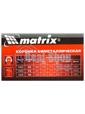 Коронка Matrix BIMETAL, 35 мм