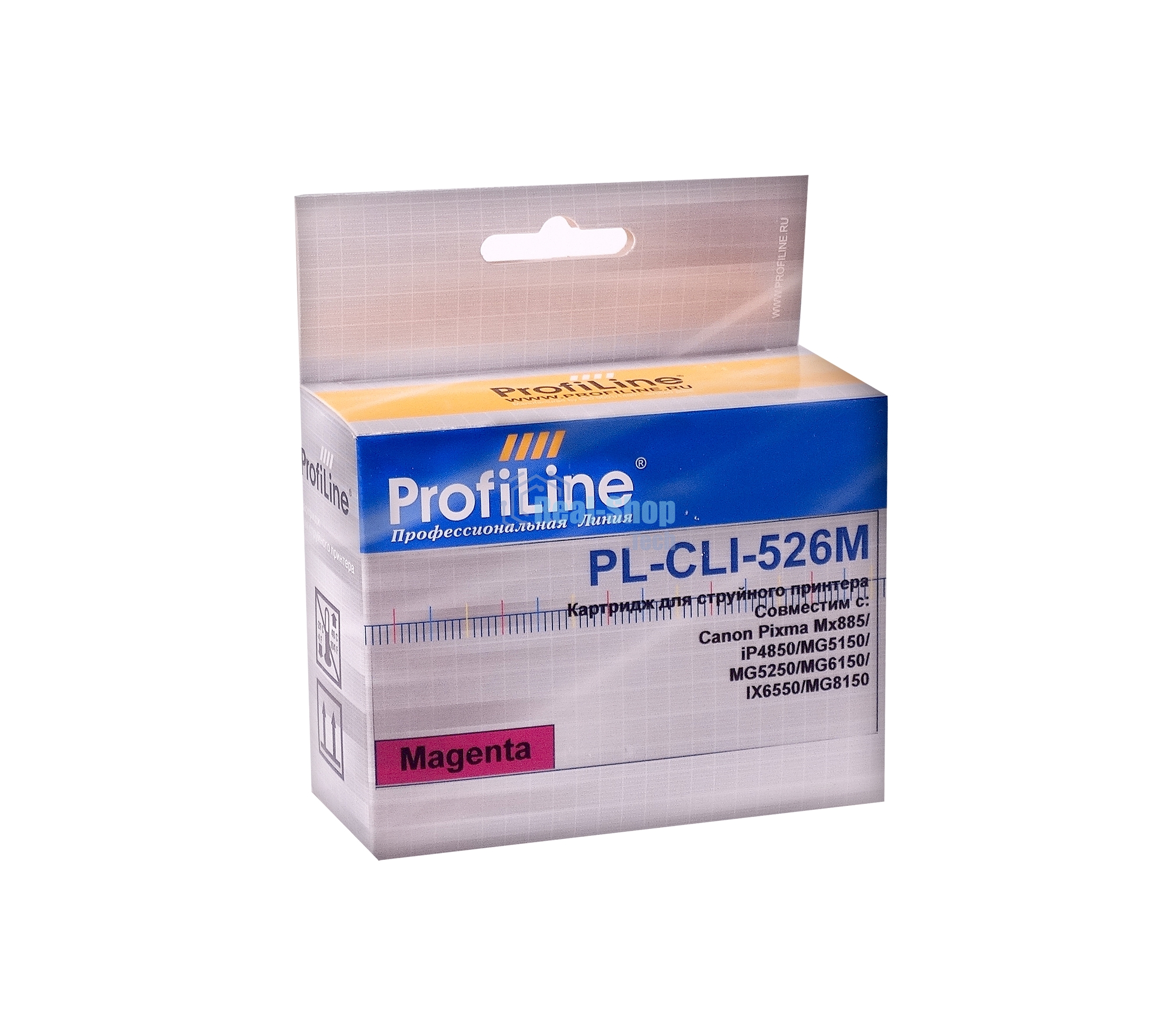 Картридж струйный ProfiLine PL-CLI-526M с чипом для принтеров Canon Pixma IP4850/MG5150/MG5250/MG6150/MG8150 Magenta водн