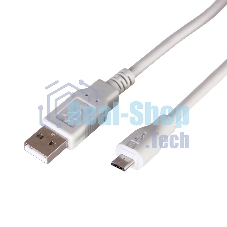 Кабель Rexant micro USB (male) штекер - USB-A (male) штекер, 1,8 м, белый (PE пакет)