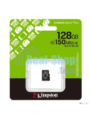 Флеш карта Micro SecureDigital 128Gb Kingston Canvas Select Plus Gen3 150Mb/s A1, без адаптера