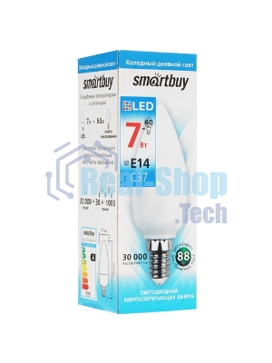 Лампа светодиодная Smartbuy 7W/6000/E14 (SBL-C37-07-60K-E14)