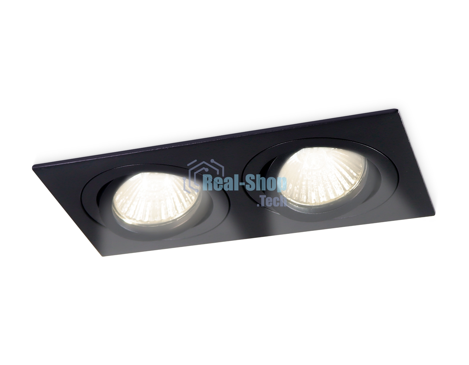 Встраиваемый поворотный точечный светильник Ambrella light TN102627/2 BK черный GU5.3 175*95*28