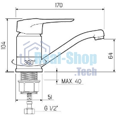 SL55-004F-15 Смеситель для кухни, ø40