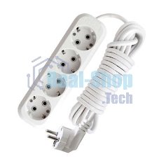 Удлинитель 4х7 м с заземл. 16А IP20 Е-304 АБС-пл. ПВС 3х1 UNIVersal 9631983