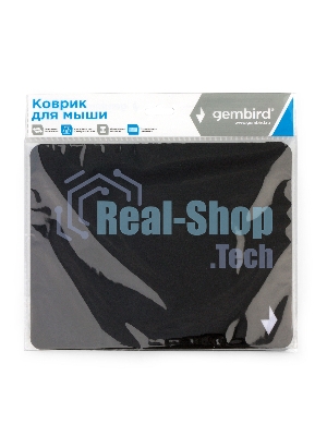 Коврик для мыши Gembird MP-BLACK-S, черный, 220х180х2мм, ткань/резина, пакет