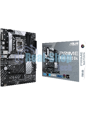Материнская плата ASUS PRIME B660-PLUS D4, Socket LGA 1700, Intel B660, 4xDDR4, 4xSATA, 3xM.2, 1xPCIe 4.0 x16, 1xPCIe 3.0 x4, 1xHDMI, 1xDP, 1xVGA, 1x 1Gb LAN, 1xUSB-C 3.2 Gen 2x2, 2xUSB-A 3.2 Gen 2, 1xUSB-A 3.2 Gen 1, 2xUSB-A 2.0, 7.1, ATX