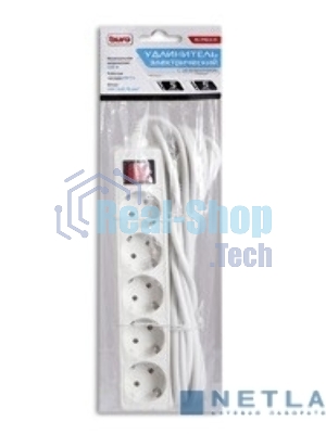 Сетевой удлинитель Buro BU-PS5.5/W 5 м (5 розеток) белый (пакет ПЭ)