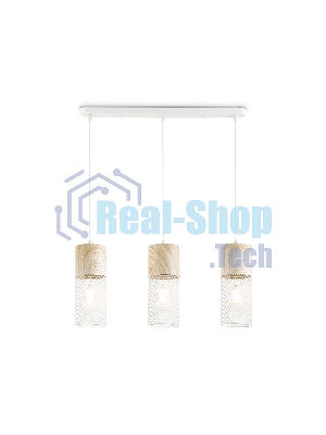 Светильник Ambrella light TR8499/3 WH/WD белый/дерево E27/3 max 60W 550*100*1000