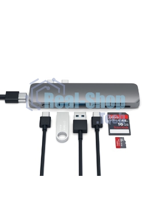 Док-станция Satechi ST-CMBPM, USB Type-C, HDMI/Thunderbolt 3/USB Type-C/SD/microSD/USB 3.0, USB
