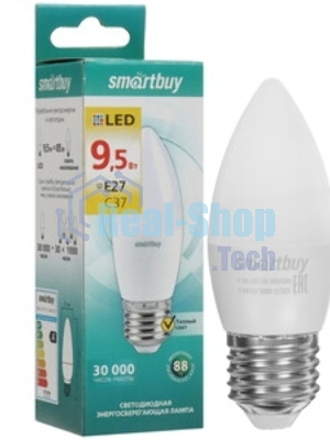 Лампа светодиодная Smartbuy SBL-C37-9_5-40K-E27 (LED) Лампа свеча C37-9,5W/4000/Е27