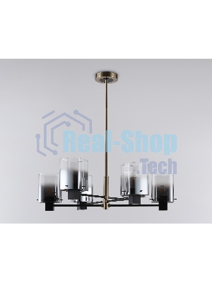 Люстра Ambrella light LH57041/6 BK/DBS/SM черный/темная латунь/дымчатый E14/6 max 40W D690*690