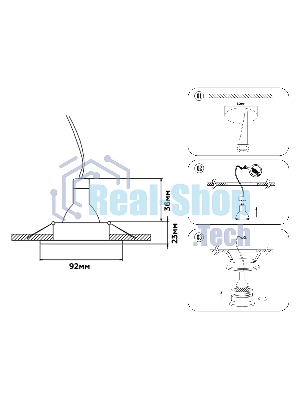 Светильник встраиваемый Ambrella light TN102721 WH белый GU5.3 92*92*23