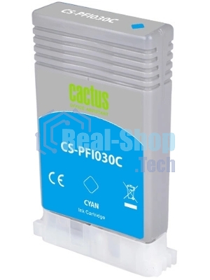 Картридж струйный Cactus CS-PFI030C PFI-030C голубой (55мл) для Canon imagePROGRAF TA-20/30