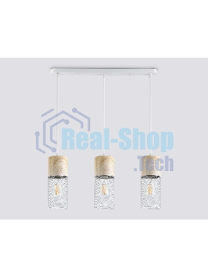 Светильник Ambrella light TR8499/3 WH/WD белый/дерево E27/3 max 60W 550*100*1000